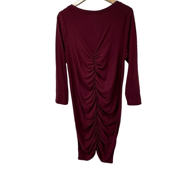 Torrid Burgundy Red Ruched Long Sleeve Bodycon Dress, size 2X - Picture 8 of 11